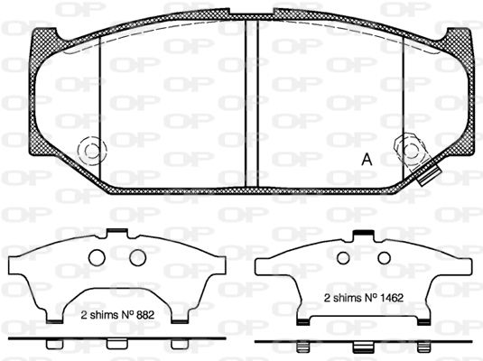 OPEN PARTS Piduriklotsi komplekt,ketaspidur BPA1381.12